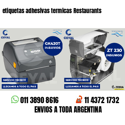 etiquetas adhesivas termicas Restaurants