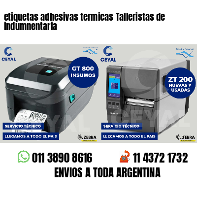 etiquetas adhesivas termicas Talleristas de indumnentaria