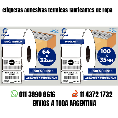 etiquetas adhesivas termicas fabricantes de ropa