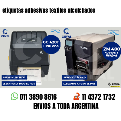 etiquetas adhesivas textiles alcolchados
