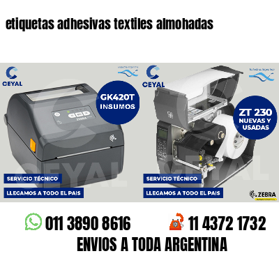etiquetas adhesivas textiles almohadas