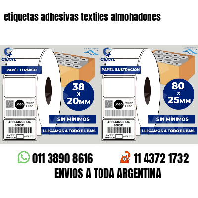 etiquetas adhesivas textiles almohadones