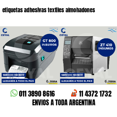 etiquetas adhesivas textiles almohadones