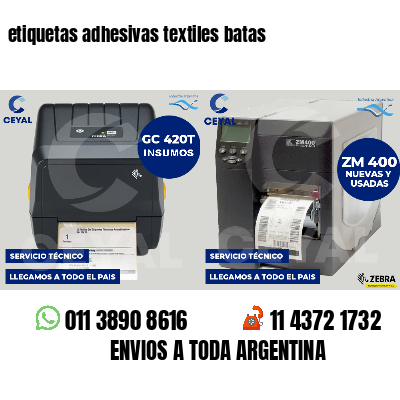 etiquetas adhesivas textiles batas