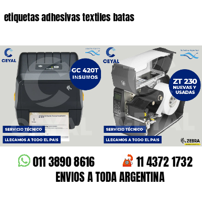 etiquetas adhesivas textiles batas