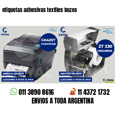 etiquetas adhesivas textiles buzos