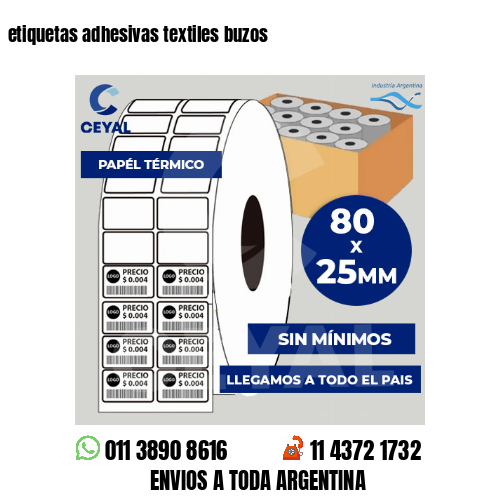 etiquetas adhesivas textiles buzos