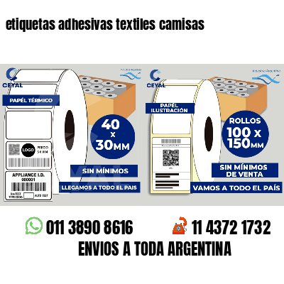 etiquetas adhesivas textiles camisas