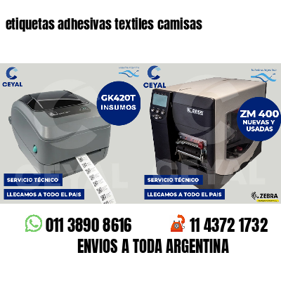 etiquetas adhesivas textiles camisas