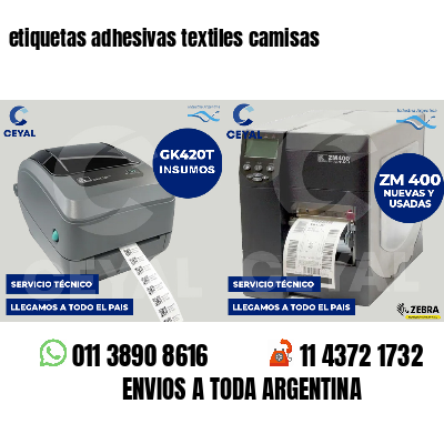 etiquetas adhesivas textiles camisas