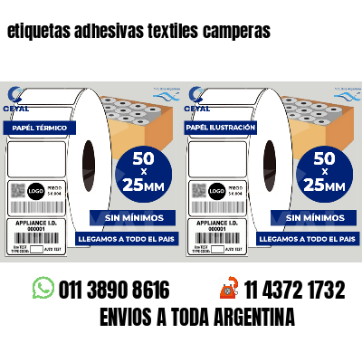 etiquetas adhesivas textiles camperas