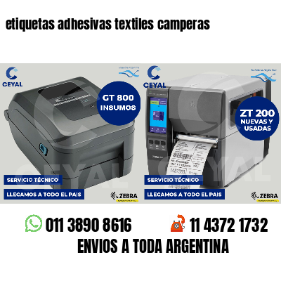 etiquetas adhesivas textiles camperas