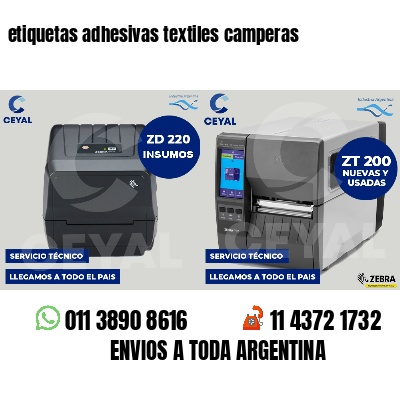 etiquetas adhesivas textiles camperas