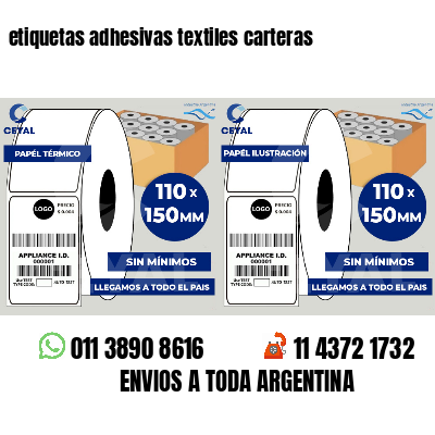 etiquetas adhesivas textiles carteras