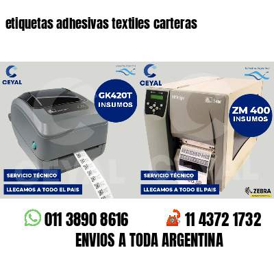 etiquetas adhesivas textiles carteras