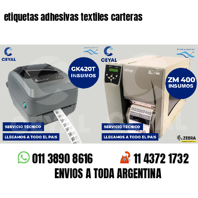 etiquetas adhesivas textiles carteras