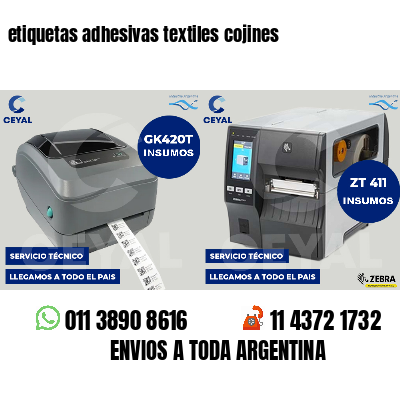 etiquetas adhesivas textiles cojines