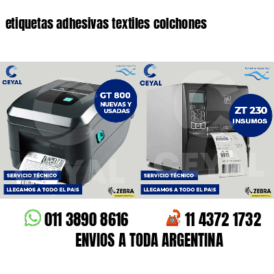 etiquetas adhesivas textiles colchones
