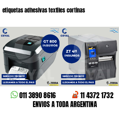 etiquetas adhesivas textiles cortinas