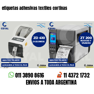 etiquetas adhesivas textiles cortinas