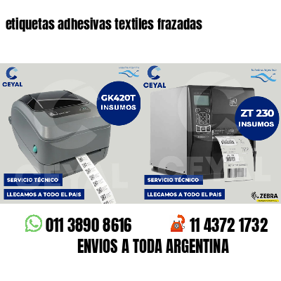 etiquetas adhesivas textiles frazadas