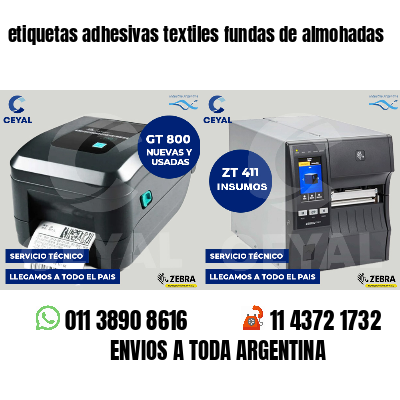 etiquetas adhesivas textiles fundas de almohadas