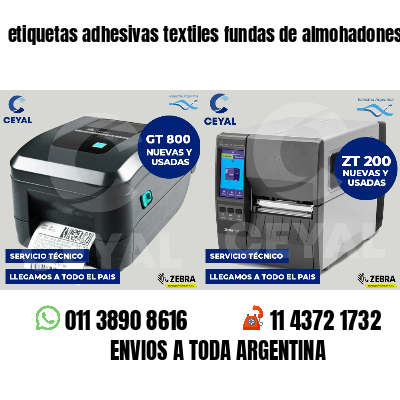 etiquetas adhesivas textiles fundas de almohadones