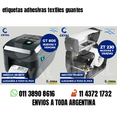 etiquetas adhesivas textiles guantes