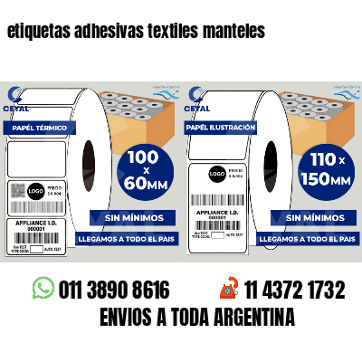 etiquetas adhesivas textiles manteles