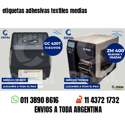 etiquetas adhesivas textiles medias