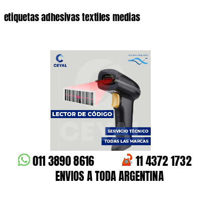 etiquetas adhesivas textiles medias