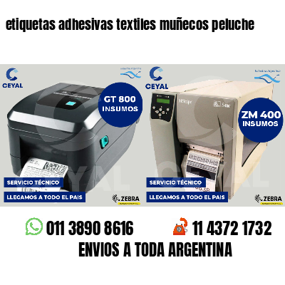 etiquetas adhesivas textiles muñecos peluche