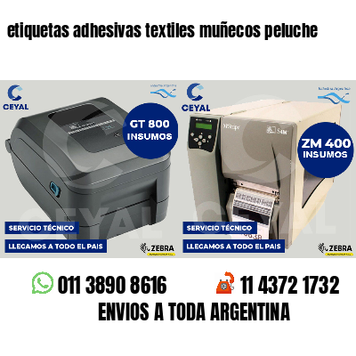 etiquetas adhesivas textiles muñecos peluche