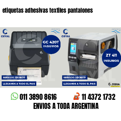 etiquetas adhesivas textiles pantalones