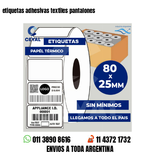 etiquetas adhesivas textiles pantalones