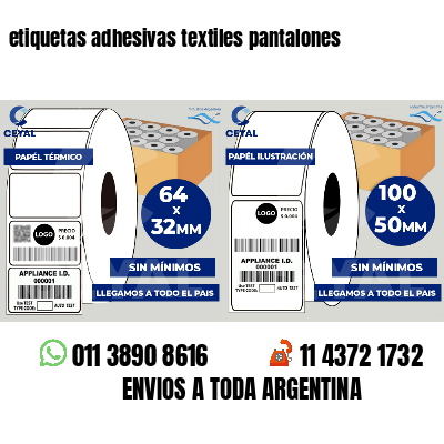 etiquetas adhesivas textiles pantalones