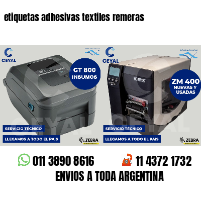etiquetas adhesivas textiles remeras
