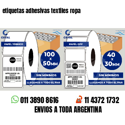etiquetas adhesivas textiles ropa