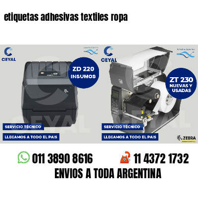 etiquetas adhesivas textiles ropa