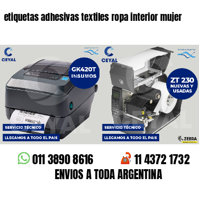 etiquetas adhesivas textiles ropa interior mujer