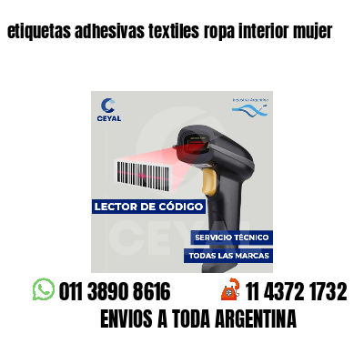 etiquetas adhesivas textiles ropa interior mujer