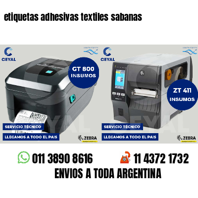 etiquetas adhesivas textiles sabanas