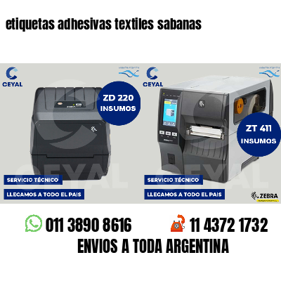 etiquetas adhesivas textiles sabanas