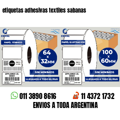 etiquetas adhesivas textiles sabanas