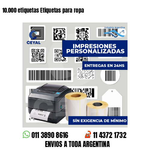 10.000 etiquetas Etiquetas para ropa