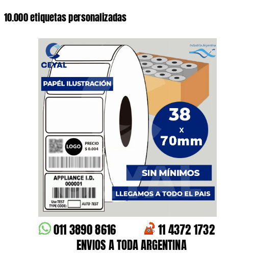 10.000 etiquetas personalizadas