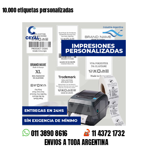 10.000 etiquetas personalizadas