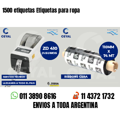 1500 etiquetas Etiquetas para ropa