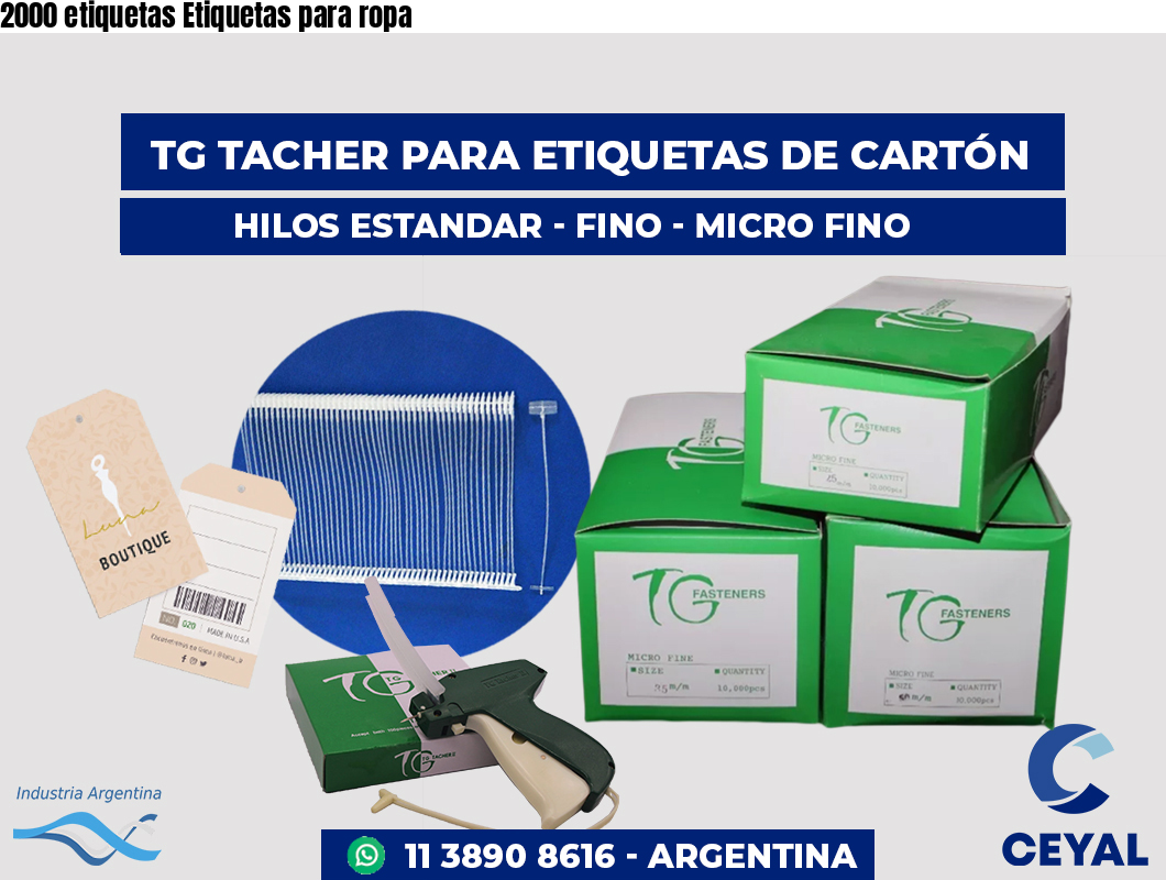 2000 etiquetas Etiquetas para ropa
