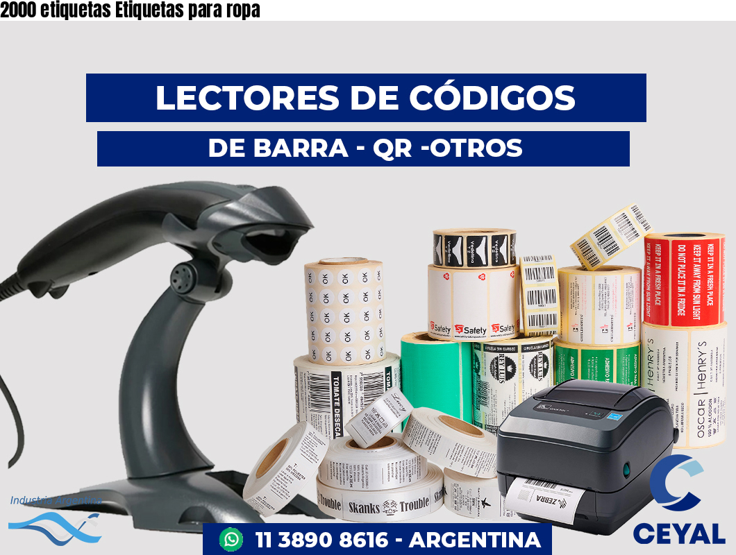 2000 etiquetas Etiquetas para ropa